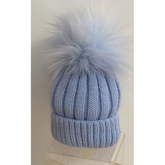 Baby Cascade Pom Pom Hat Blue