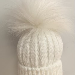 Baby Cascade Pom Pom Hat White