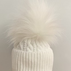 Baby Topsy Pom Pom Hat White
