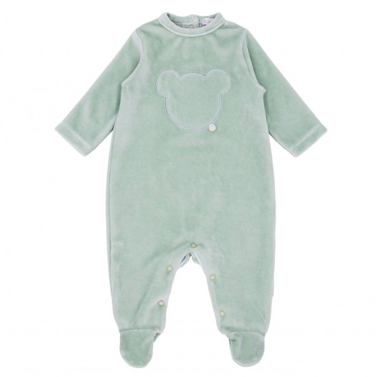 Blues Baby Green Velour Teddy Bear Sleeper BB1109G