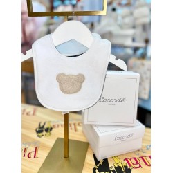 Coccodè AW24 White/Sky blue Bib with bear C60603
