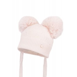 Jamiks Joris Peachy Pink Hat with Knitted Pompoms JZH159-P