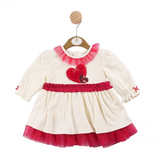 Mintini AW24 Girls Ivory/Red Dress MB6208