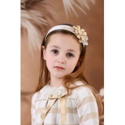 Rochy AW24 Girls Gold camel Checked Headband 24184 Rochy AW24 Girls Gold camel Checked Headband 24184