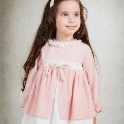 Babine AW25 Girls Peach and Cream dress 2612814 Babine AW25 Girls Peach and Cream dress 2612814