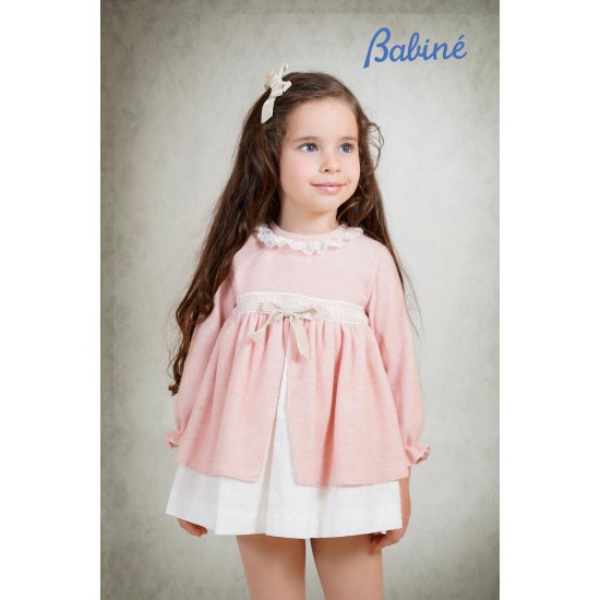 Babine AW25 Girls Peach and Cream dress 2612814
