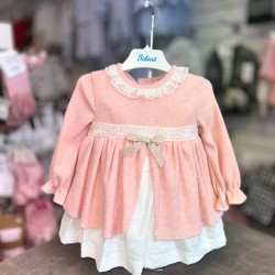 Babine AW25 Girls Peach and Cream dress 2612814