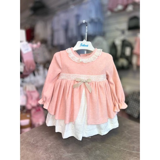 Babine AW25 Girls Peach and Cream dress 2612814