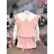 Babine AW25 Girls Peach and Cream Blouse, Shorts, Waistcoat Set 2612511/2612504/2612108