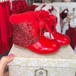 Beau Kid Girls Red Leather Boots