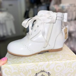 Beau Kid Girls White Leather Boots Beau Kid Girls White Leather Boots