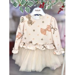 Bimbalò AW25 Girls Beige Dress 7876