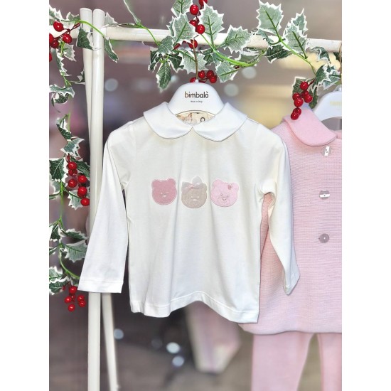Bimbalò AW25 Girls Pink 3 Pc Set: Coat, T-shirt, trousers 7837-7836