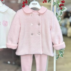 Bimbalò AW25 Girls Pink 3 Pc Set: Coat, T-shirt, trousers 7837-7836