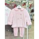 Bimbalò AW25 Girls Pink 3 Pc Set: Coat, T-shirt, trousers 7837-7836