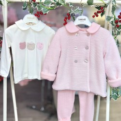 Bimbalò AW25 Girls Pink 3 Pc Set: Coat, T-shirt, trousers 7837-7836