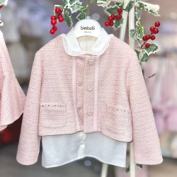 Bimbalò AW25 Girls Pink 3 Pc Set: Jacket, Shirt, skirt 7857