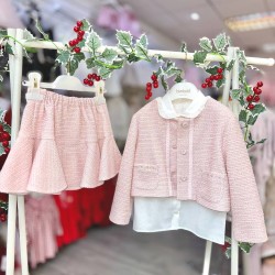 Bimbalò AW25 Girls Pink 3 Pc Set: Jacket, Shirt, skirt 7857