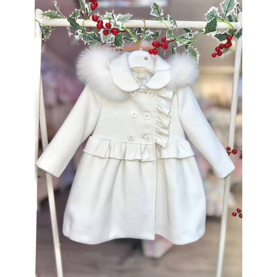 Bimbalò AW25 Girls Cream Coat 7926