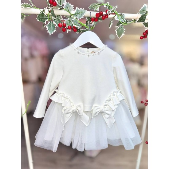 Bimbalò AW25 Girls Cream Dress 7865