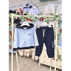 Bimbalò AW25 Boys Blue/navy Hooded Sweatshirt and Trousers set 7914-7915