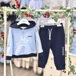 Bimbalò AW25 Boys Blue/navy Hooded Sweatshirt and Trousers set 7914-7915