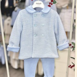 Bimbalò AW25 Boys Blue 3 Pc Set: Coat, T-shirt, trousers 7837-7836