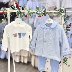 Bimbalò AW25 Boys Blue 3 Pc Set: Coat, T-shirt, trousers 7837-7836