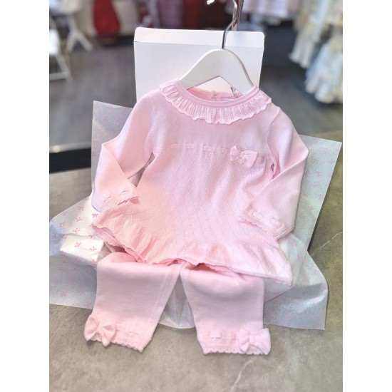 Blues Baby Pink Knitted Dress and Trousers set BB2146