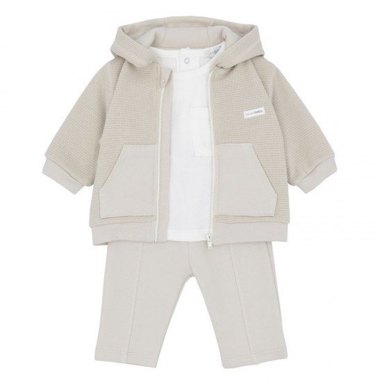 Blue Baby AW25 2217 Boys Beige Hooded Jog Set Blue Baby AW25 2217 Boys Beige Hooded Jog Set