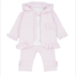 Blue Baby AW25 2198 Girls Pink Tracksuit with Ivory T
