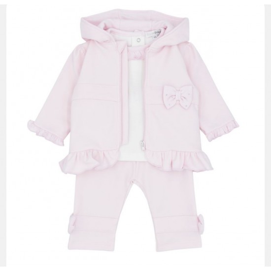 Blue Baby AW25 2198 Girls Pink Tracksuit with Ivory T