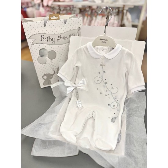 Blue Baby AW25 2060W White Velour All in One 