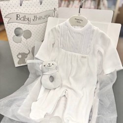 Blue Baby AW25 2073 White Velour All in One 