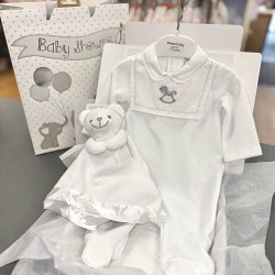 Blue Baby AW25 2077 White Velour All in One