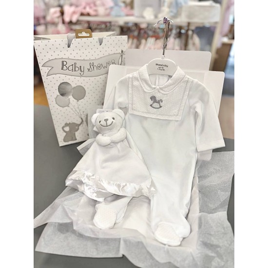 Blue Baby AW25 2077 White Velour All in One