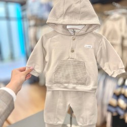 Blue Baby AW25 2232 Boys Beige Hooded Jog Set