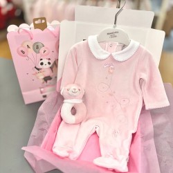 Blue Baby AW25 2067 Pink Velour All in One 