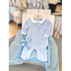 Blue Baby AW25 2060 Blue Velour All in One  Blue Baby AW25 2060 Blue Velour All in One