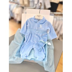 Blue Baby AW25 2061 Boys Velour All in One  Blue Baby AW25 2061 Boys Velour All in One