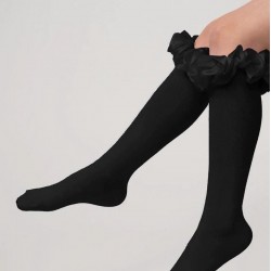Caramelo Kids Girls Black Knee-high socks 044918 Caramelo Kids Girls Black Knee-high socks 044918