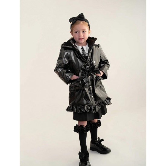 Caramelo Kids Girls Black Waterproof Jacket 342386