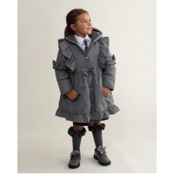 Caramelo Kids Girls Grey School Jacket with ruffles 342341