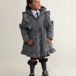 Caramelo Kids Girls Grey School Jacket with ruffles 342341 Caramelo Kids Girls Grey School Jacket with ruffles 342341