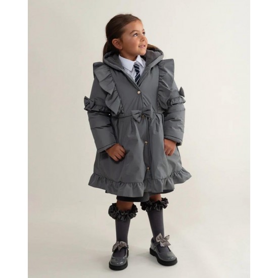Caramelo Kids Girls Grey School Jacket with ruffles 342341 Caramelo Kids Girls Grey School Jacket with ruffles 342341