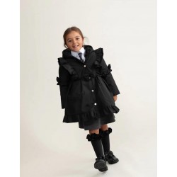 Caramelo Kids Girls Black School Jacket with ruffles 342341