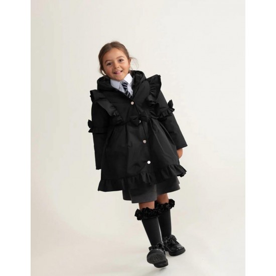 Caramelo Kids Girls Black School Jacket with ruffles 342341 Caramelo Kids Girls Black School Jacket with ruffles 342341