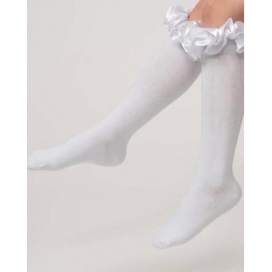 Caramelo Kids Girls White Knee-high socks 044918 Caramelo Kids Girls White Knee-high socks 044918