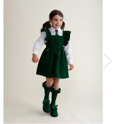 Caramelo Kids Girls Bottle Green Pinafore 342142