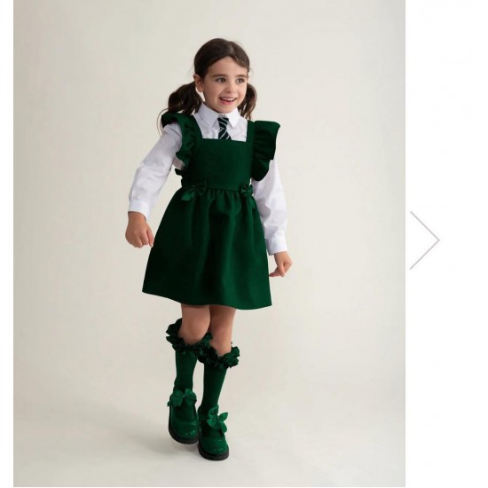Caramelo Kids Girls Bottle Green Pinafore 342142 Caramelo Kids Girls Bottle Green Pinafore 342142